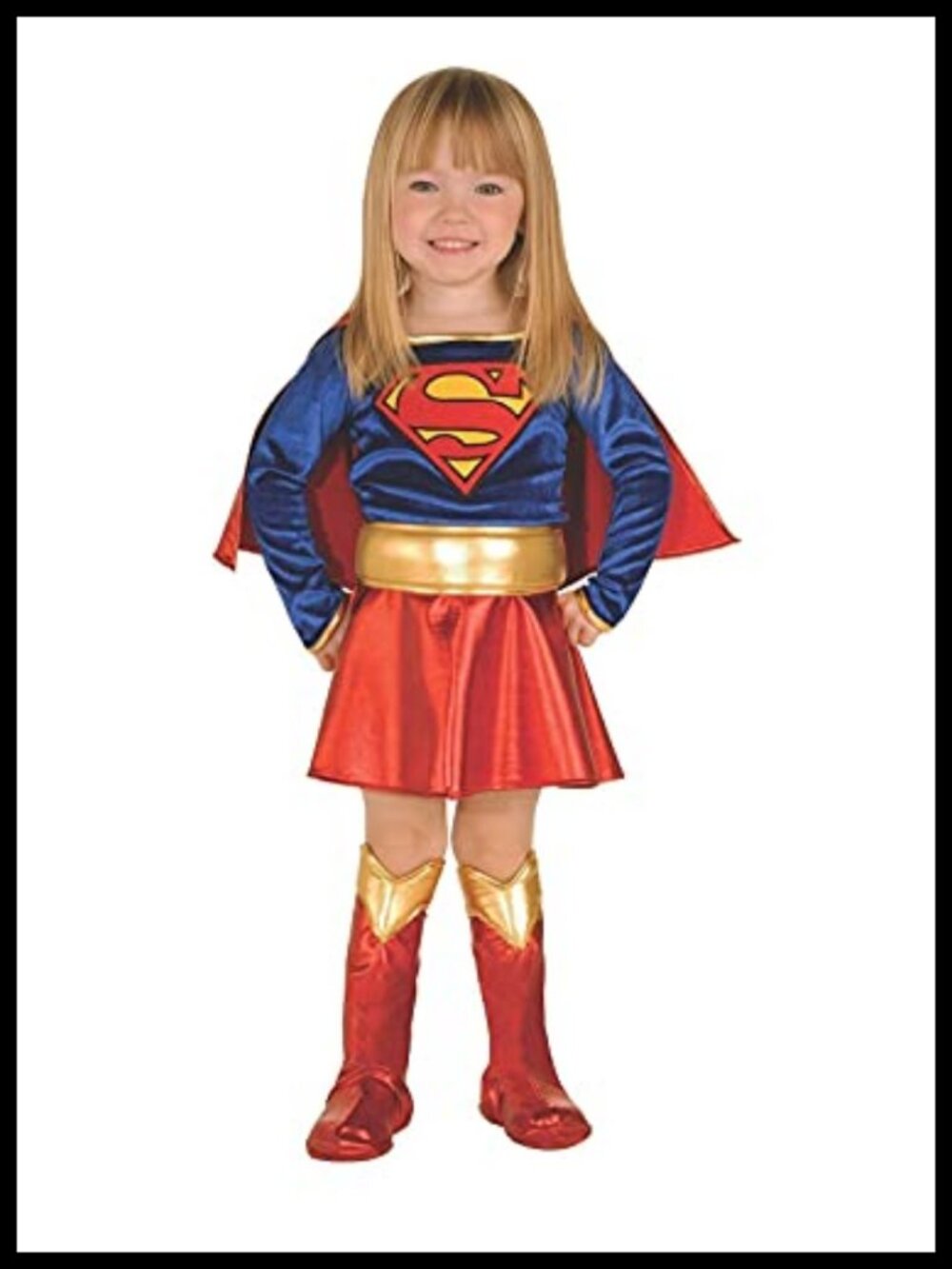 Toddler Supergirl Costume Dress with Cape Boot Tops 100% Polyester
